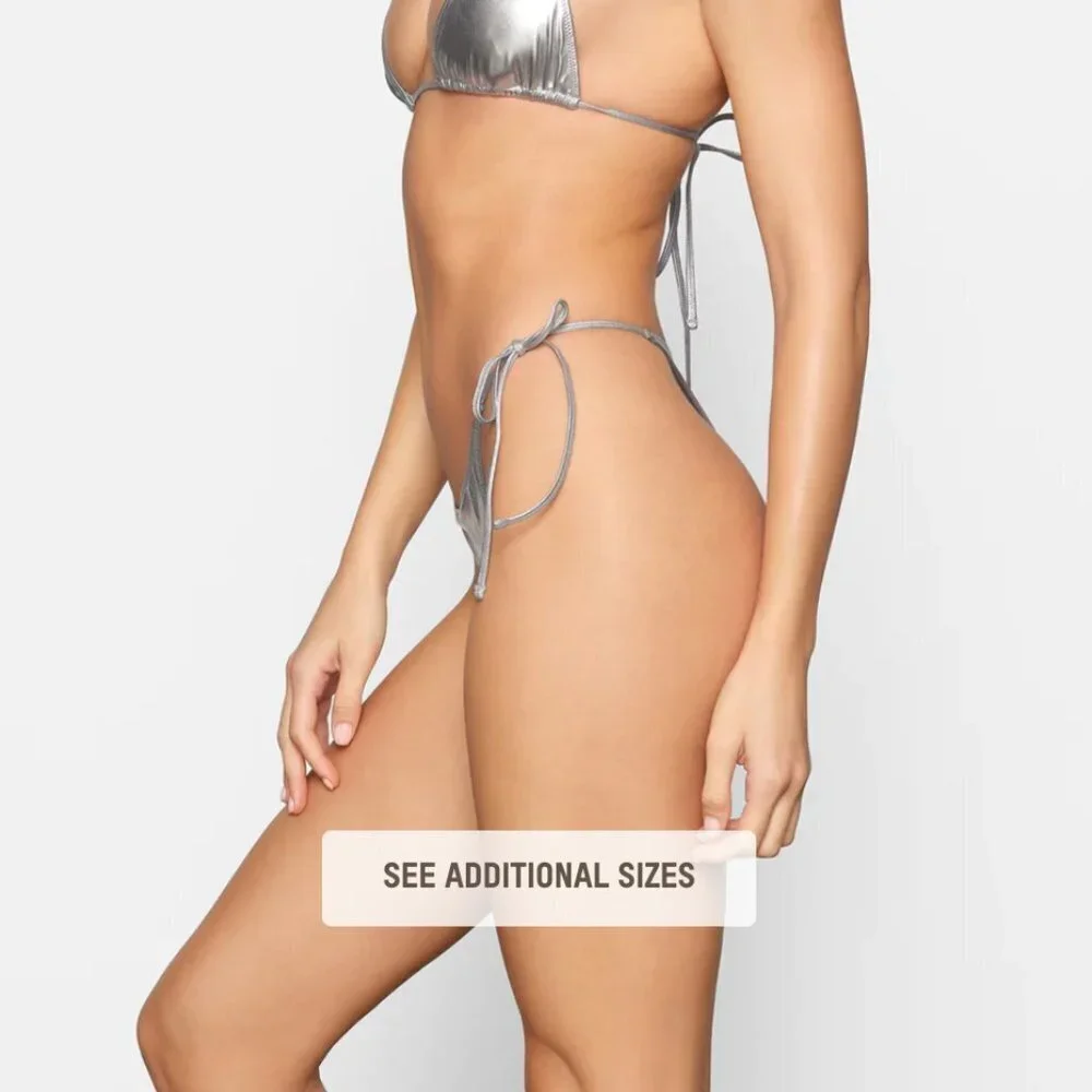 NWT METALLIC SWIM SKIMPY TIE BOTTOM XL